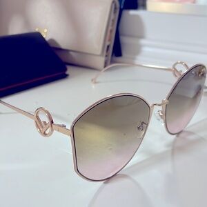 FENDI large rose gold sunglasses